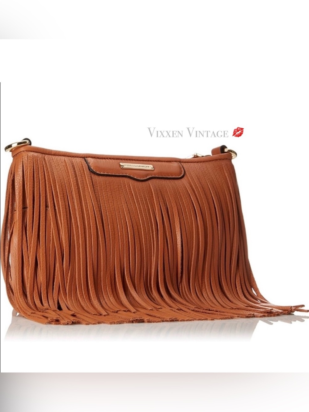 VINTAGE Y2K REBACCA MINKOFF PEBBLE LEATHER 'FINN CROSSBODY BAG' IN COGNAC